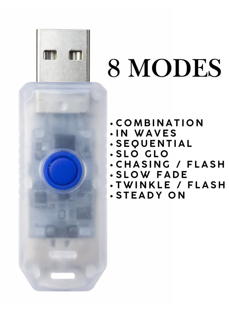 F.A.M.S Ramadan LED Curtain Lights with Star & Mosque Pendants – USB Powered with 8 Lighting Modes, Warm White Decorative String Lights for Home, Eid & Ramadan Décor - Image 3